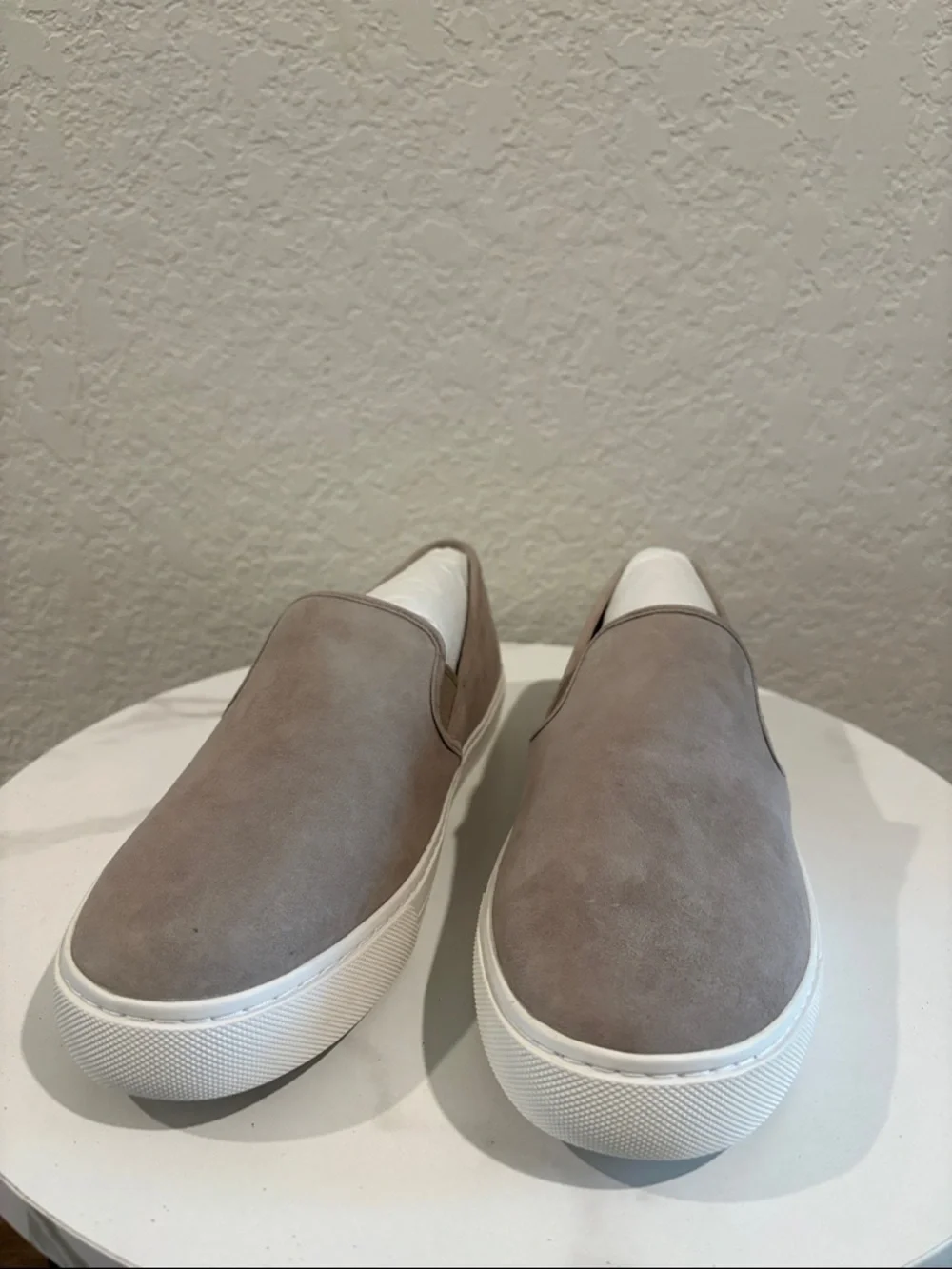 NWT Tory Burch Womens Slip-On Loafers in French Gray with White Sole